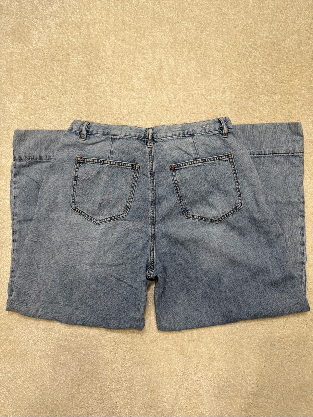Habitual Light Wash Baggy Wide Leg Cropped Cotton/Lyocell Breathable Jeans 10 30 - Picture 3 of 6